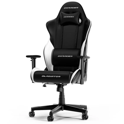 Dxracer Gladiator Gamerstol Pvc Læder Sort Hvid