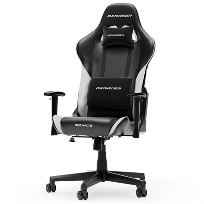 Dxracer Prince Gamerstol Pvc Læder Sort Hvid