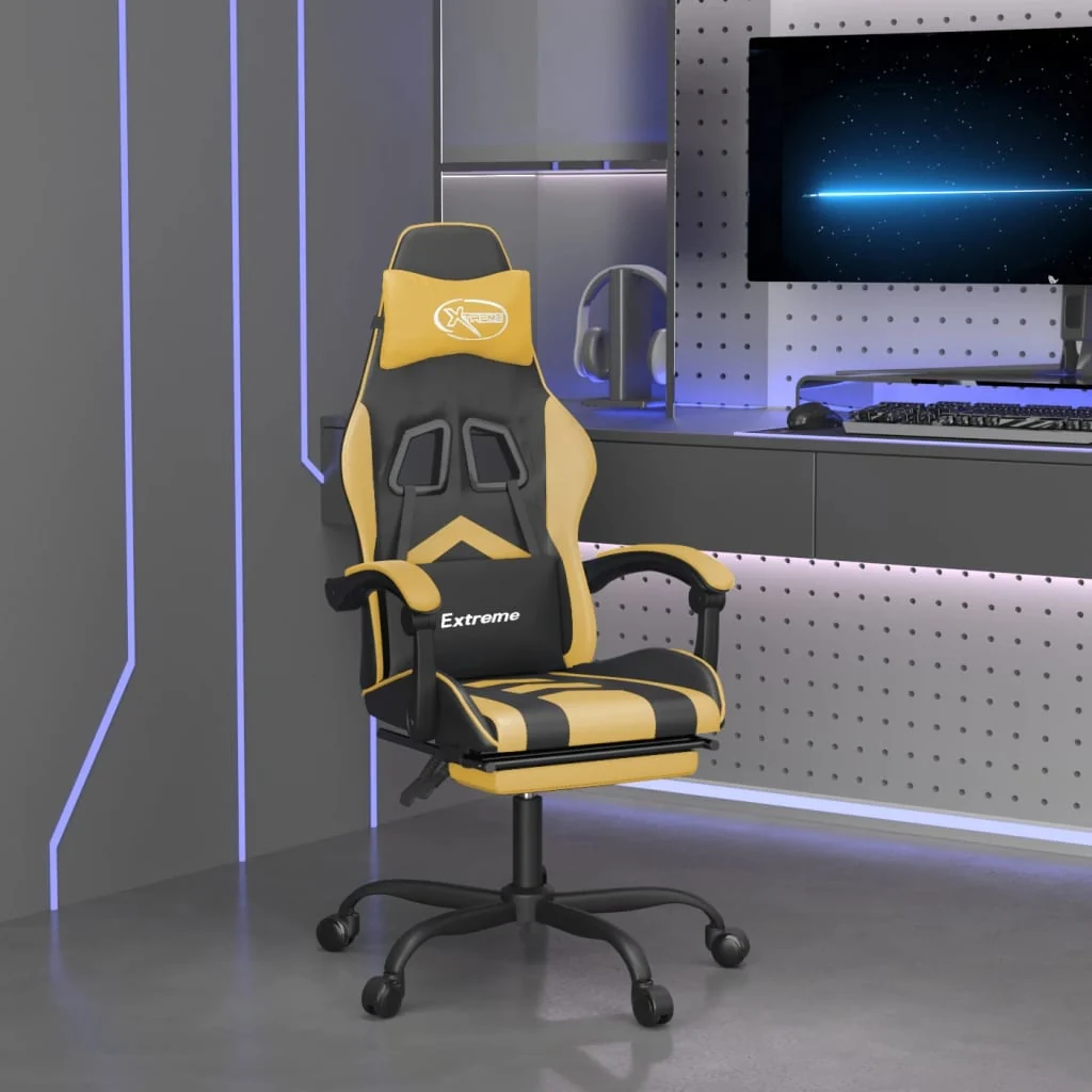 Gamingstol Med Fodstøtte Kunstlæder